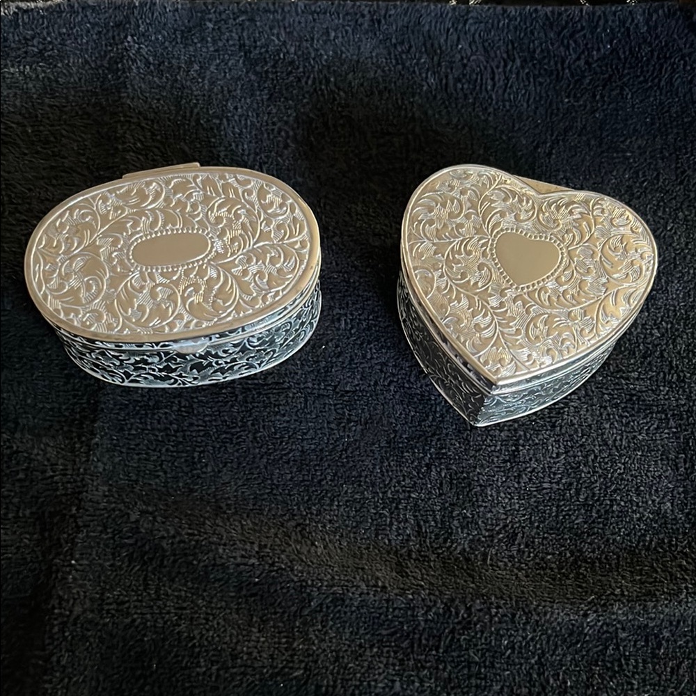 Silver trinket boxes